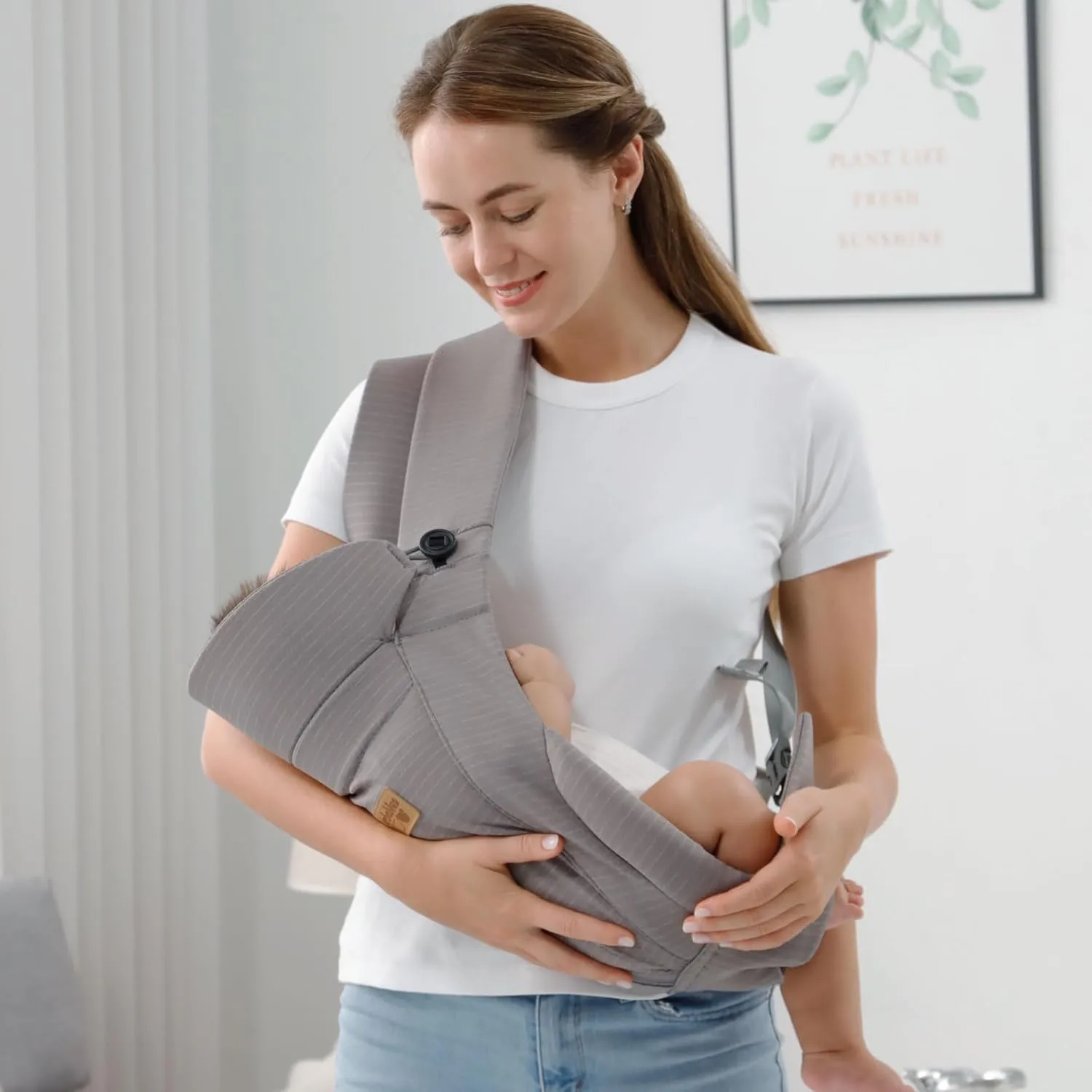 New Upgrade Ergonomic Baby Carrier Newborn Toddler Wrap Carrier,Hands Free Baby Sitting Sling,Breathable,Perfect for Infants/Chest Sling for Babies Shower Gift (Dark Grey, Classic-Without Belt)