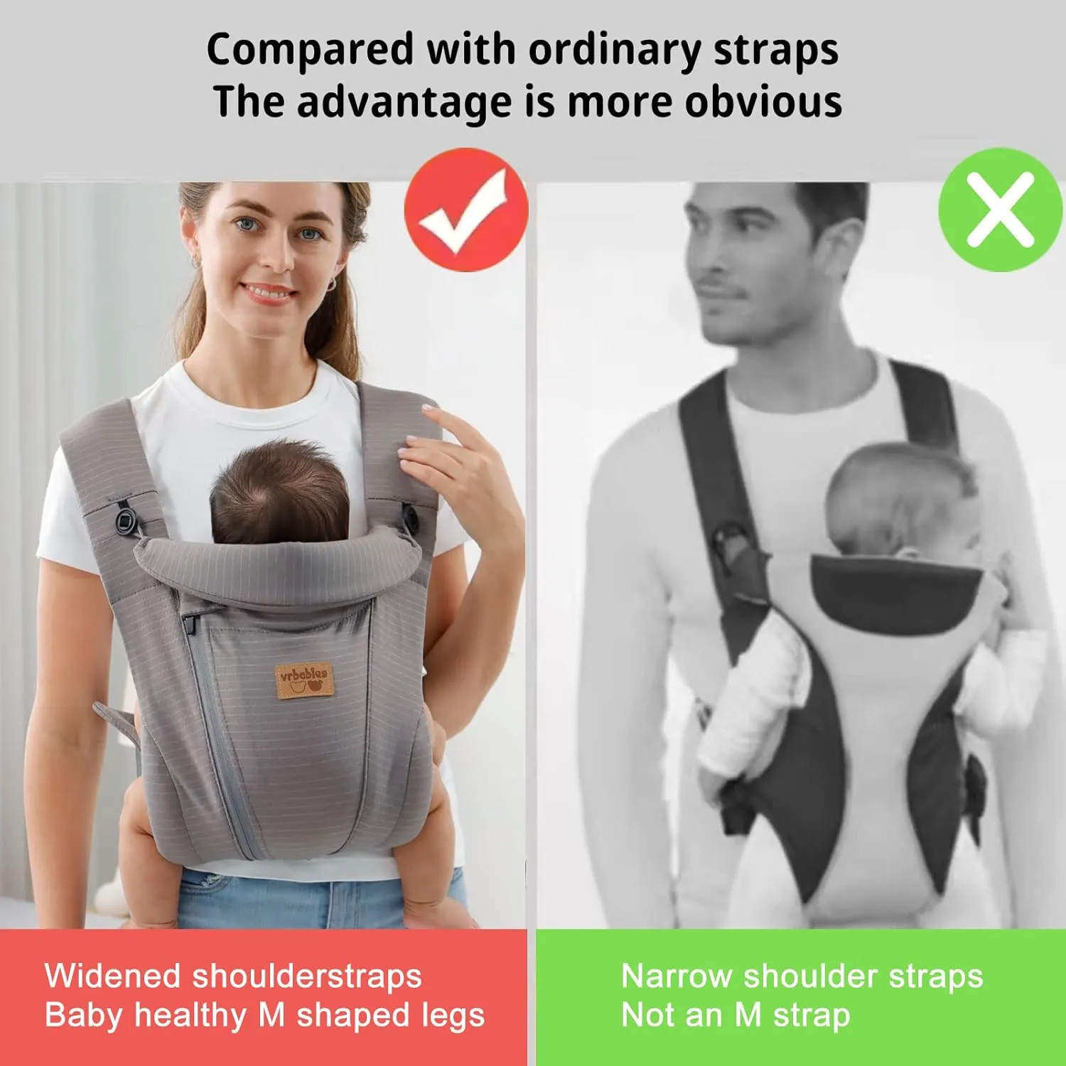 New Upgrade Ergonomic Baby Carrier Newborn Toddler Wrap Carrier,Hands Free Baby Sitting Sling,Breathable,Perfect for Infants/Chest Sling for Babies Shower Gift (Dark Grey, Classic-Without Belt)