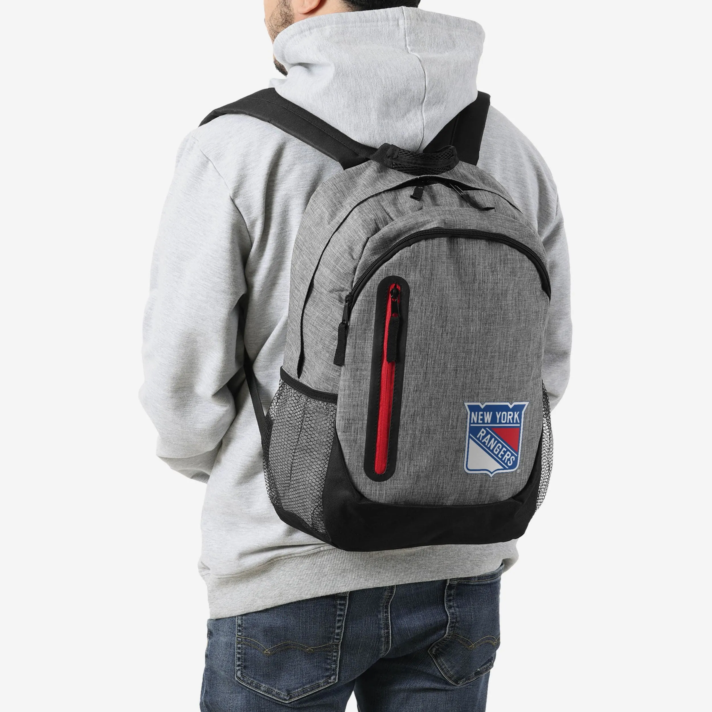 New York Rangers Heather Grey Bold Color Backpack