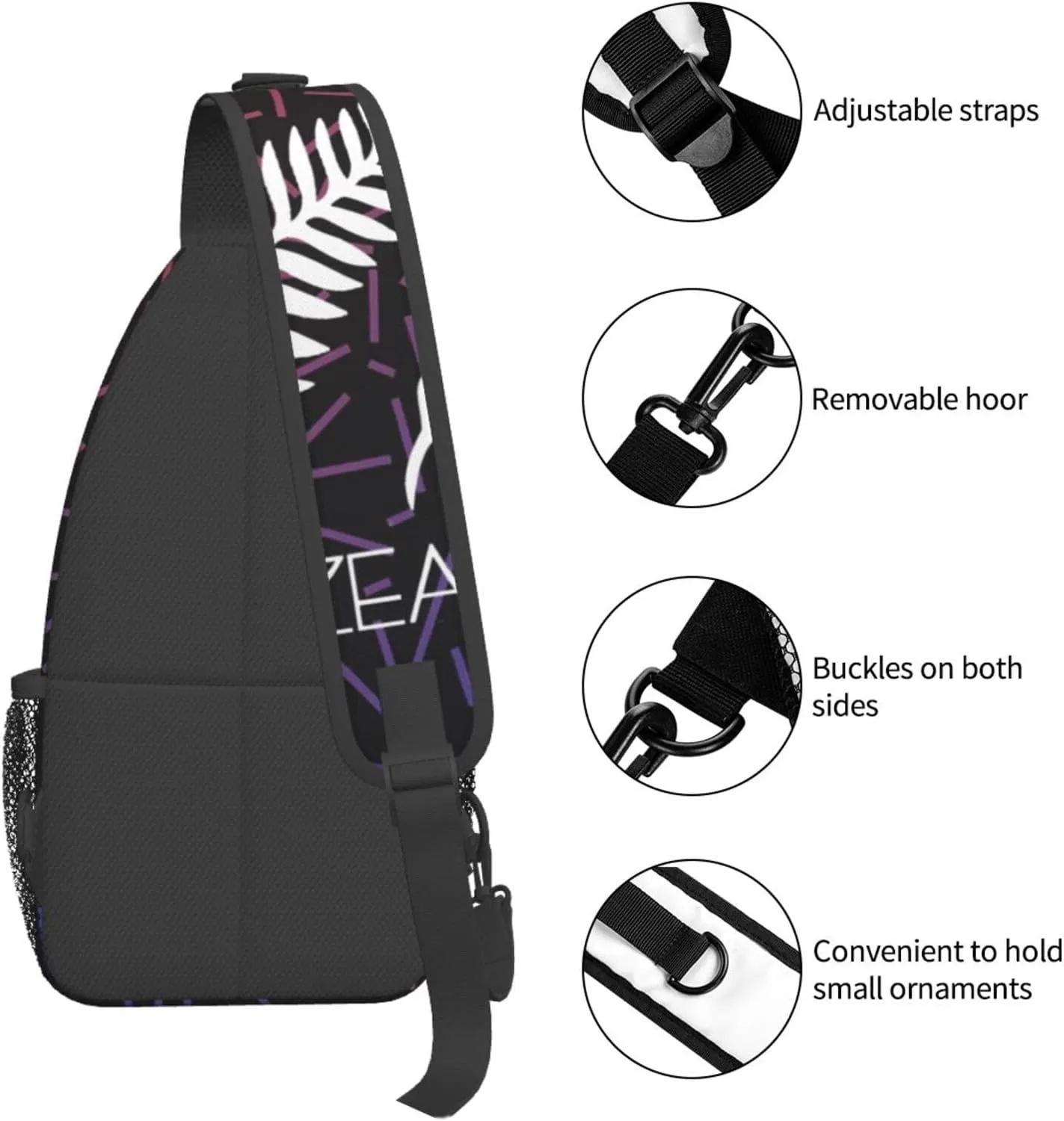 New Zealand Fern Small Crossbody Backpack Sling Bag For Men Women Mini One Shoulder Chest Bags Gym Sport Travel Hiking Daypack