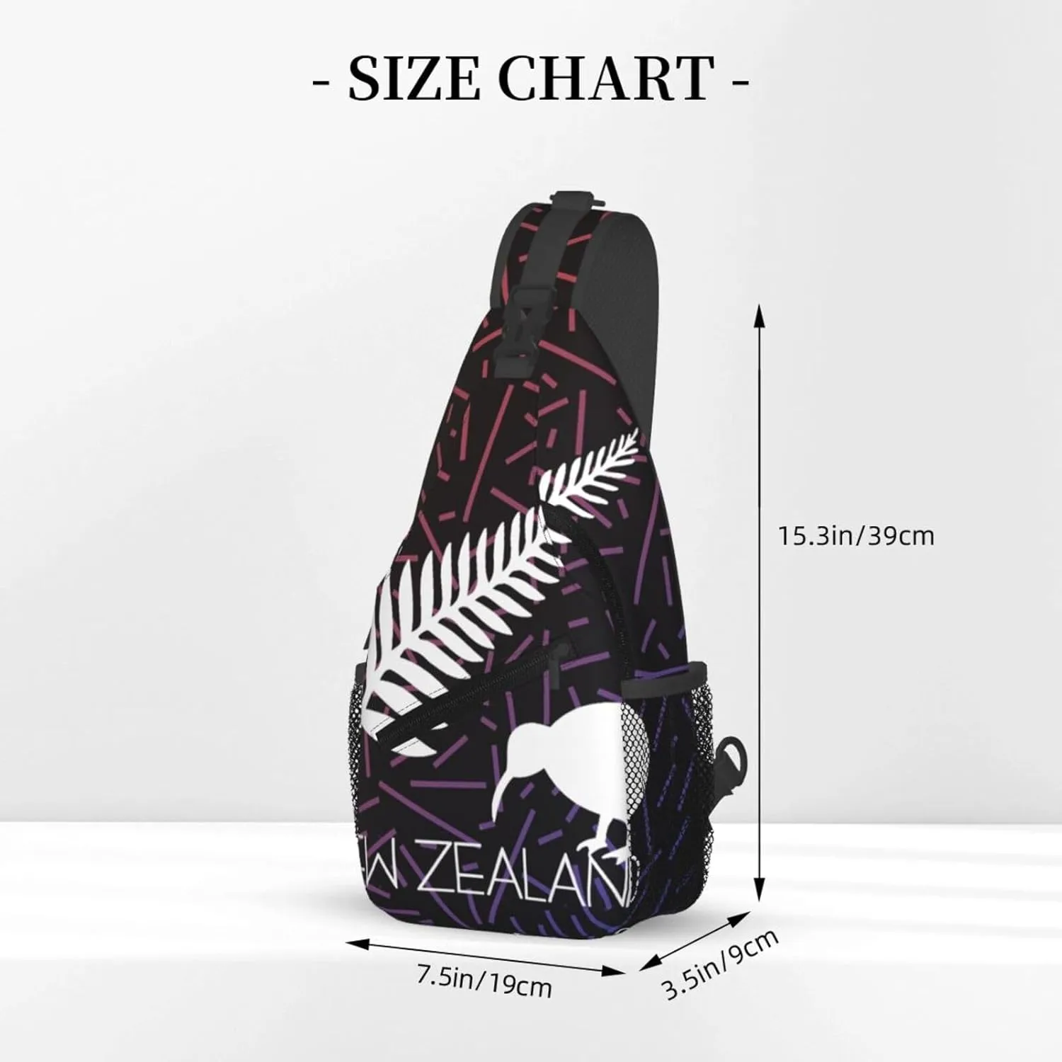 New Zealand Fern Small Crossbody Backpack Sling Bag For Men Women Mini One Shoulder Chest Bags Gym Sport Travel Hiking Daypack