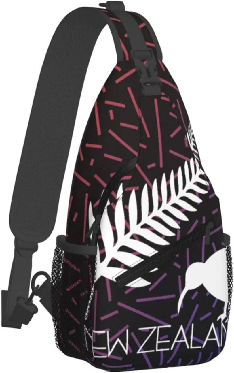 New Zealand Fern Small Crossbody Backpack Sling Bag For Men Women Mini One Shoulder Chest Bags Gym Sport Travel Hiking Daypack