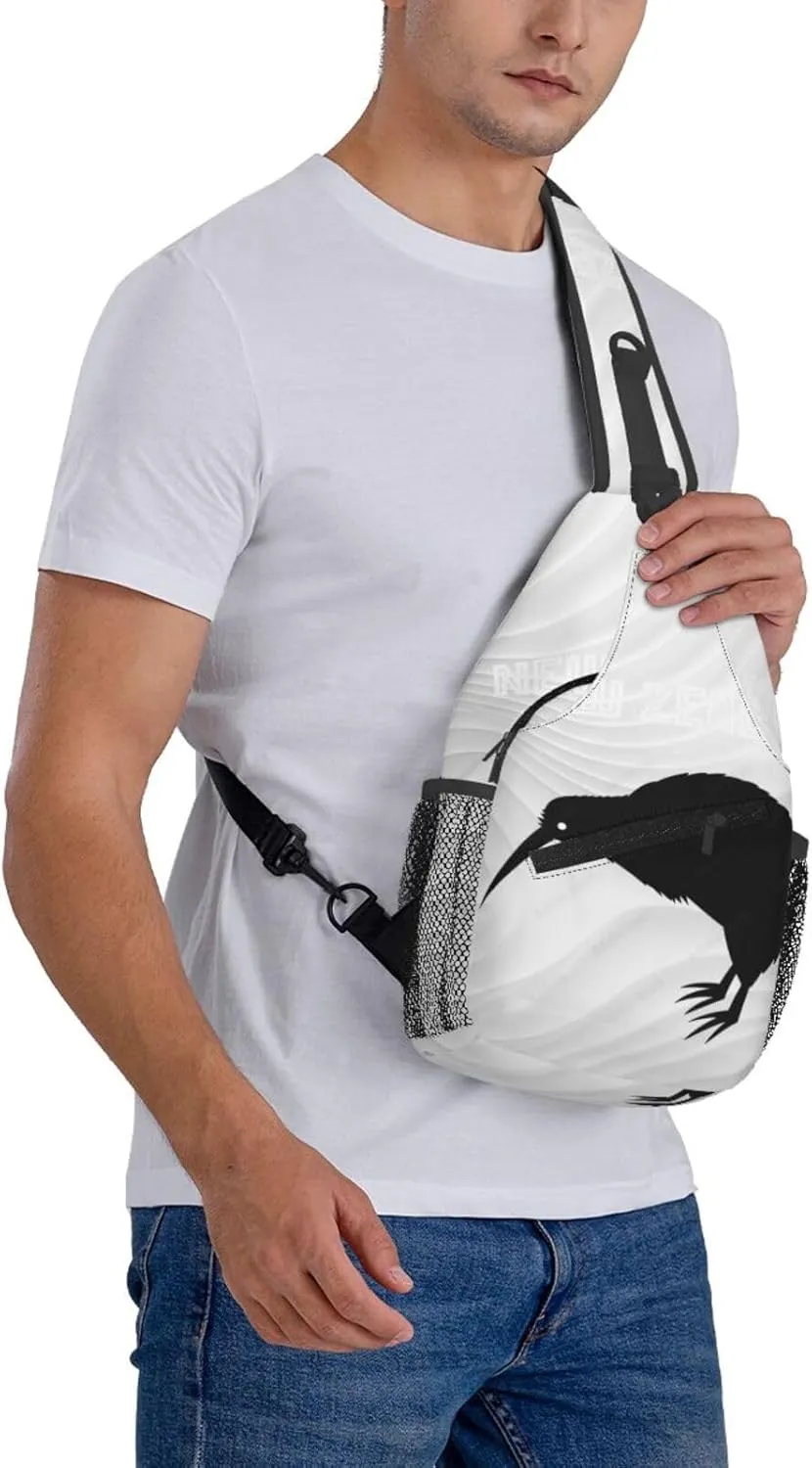 New Zealand Kiwi Bird Small Crossbody Backpack Sling Bag For Men Women Mini One Shoulder Chest Bags Gym Sport Travel Hiking Daypack