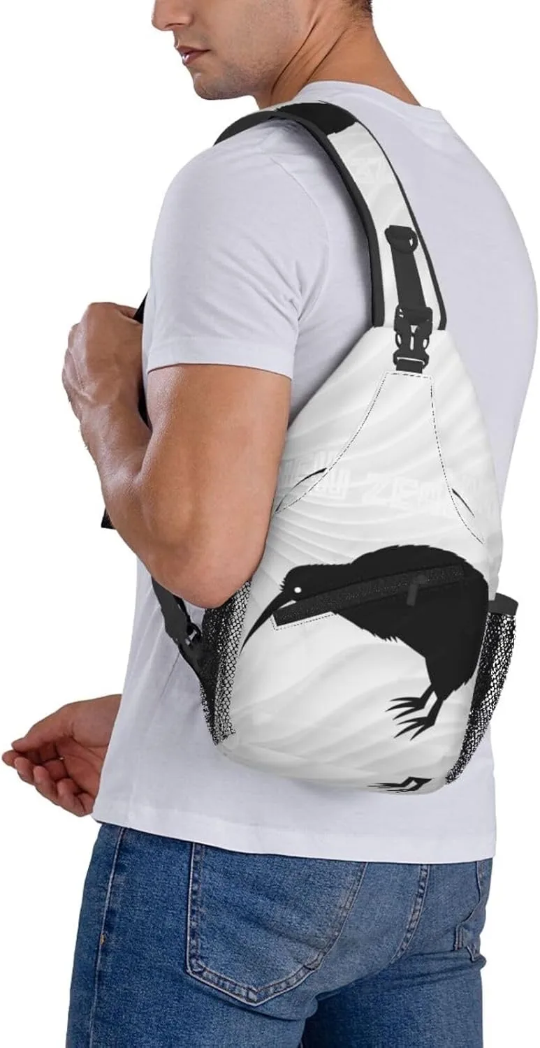 New Zealand Kiwi Bird Small Crossbody Backpack Sling Bag For Men Women Mini One Shoulder Chest Bags Gym Sport Travel Hiking Daypack