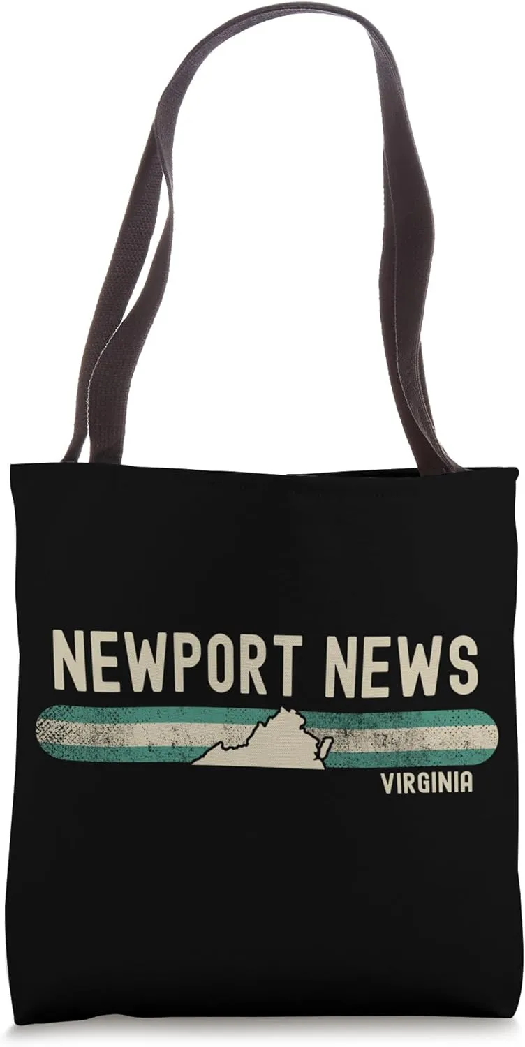 Newport News UT | Virginia | Travel & 80s Style Tote Bag
