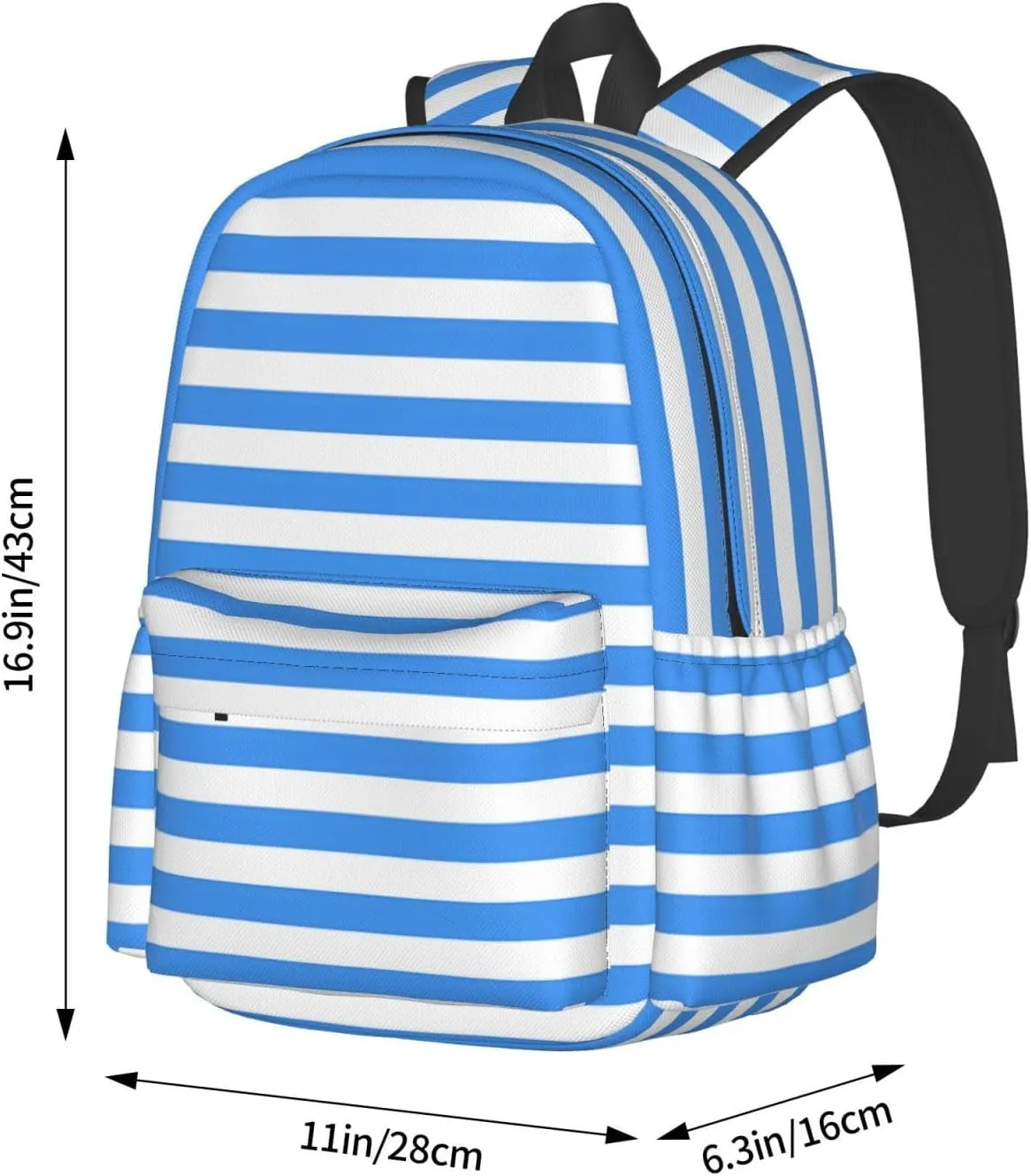 Nicaragua Flag Stripes Casual Backpack Large Capacity Travel Backpacks Laptop Daypack Commuter Rucksack Adjustable Strap Sports Bags for Hiking Biking