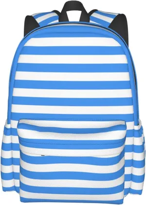 Nicaragua Flag Stripes Casual Backpack Large Capacity Travel Backpacks Laptop Daypack Commuter Rucksack Adjustable Strap Sports Bags for Hiking Biking