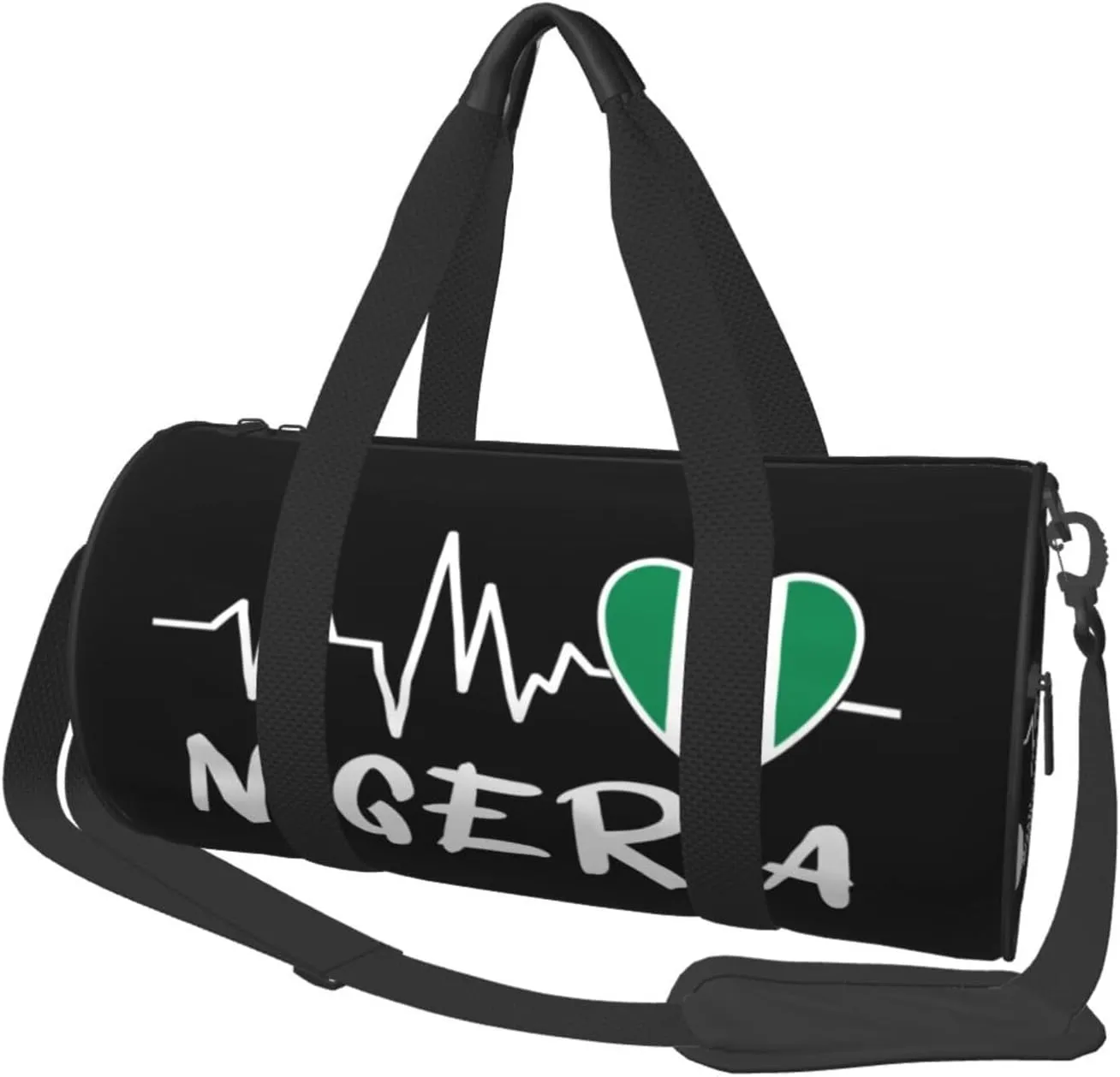 Nigeria Heartbeat Duffel Bag Gym Bag Travel Sports Tote Large Foldable Beach Swim Yoga2