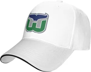 NOFAUS Hartford Whalers Sandwich Cap Classic Baseball Cap Casquette Dad Hat White Unisex Adjustable
