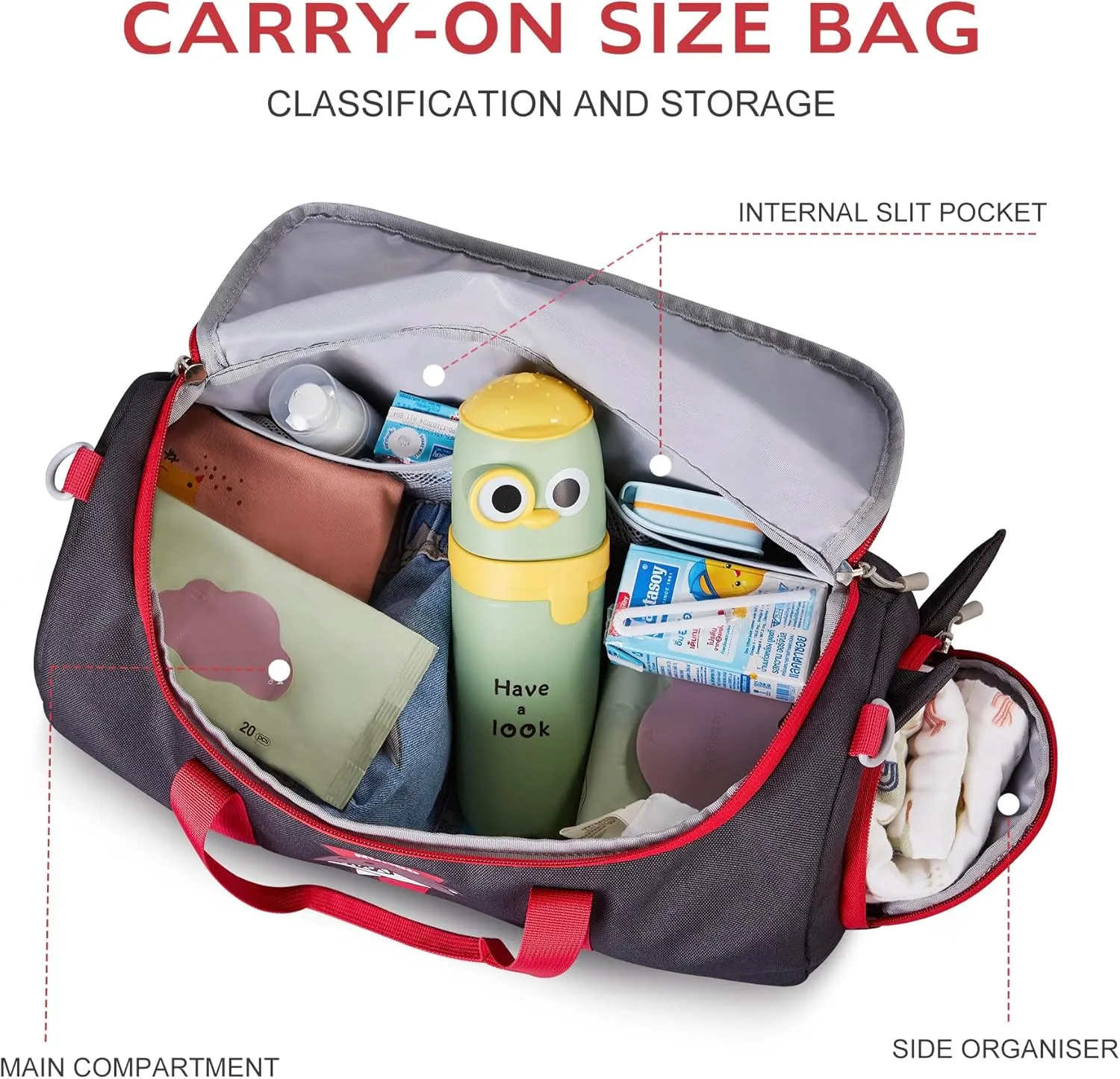 NOHOO Kids Small Duffle Bag, Girls Boys Travel Bag for School Practice or Overnight, Waterproof Duffel Bag for Sports Gym Travel Dance - Grey Shark