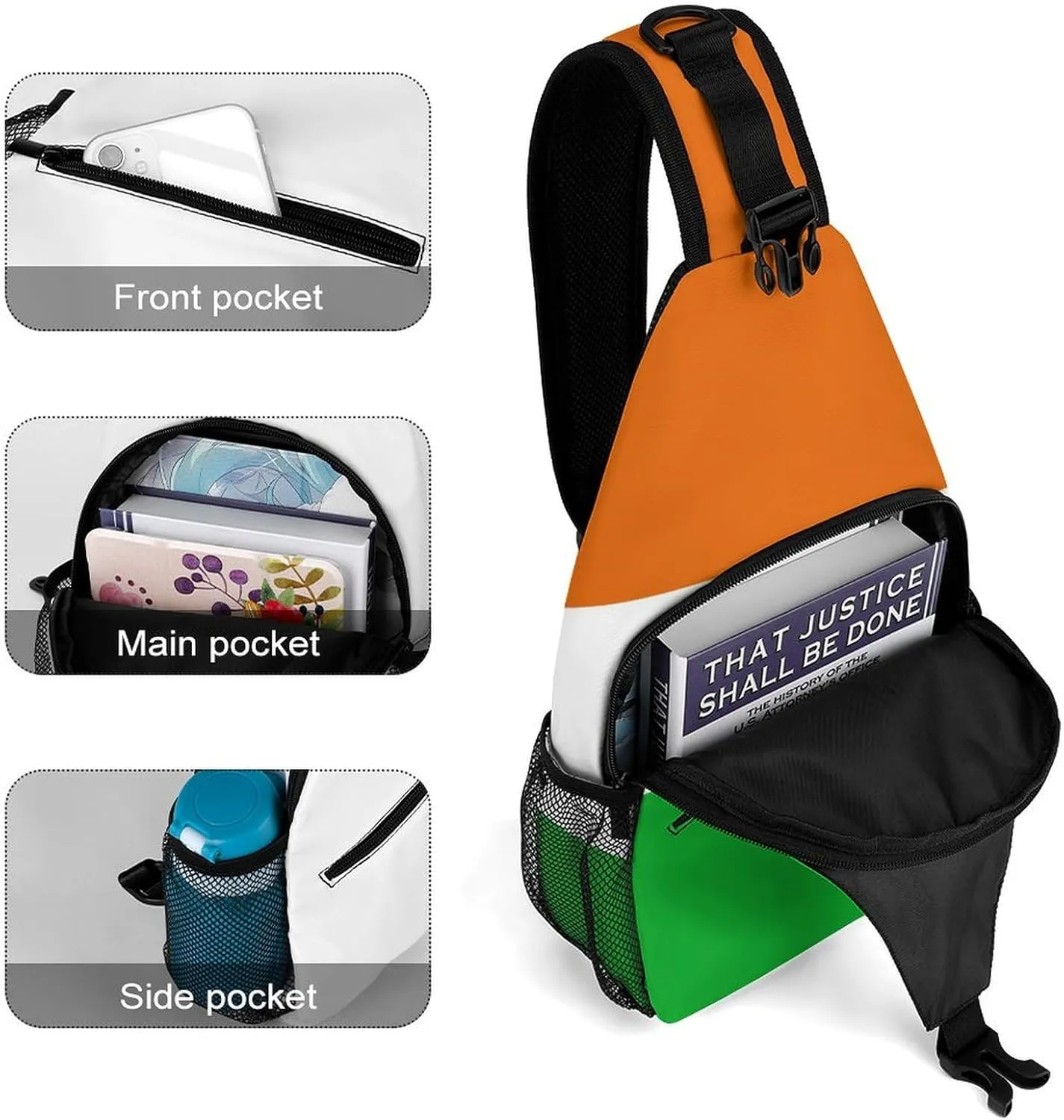 North Ossetia Flag Sling Bag Crossbody Chest Bag Shoulder Bag For Travel Hiking Cycling Camping
