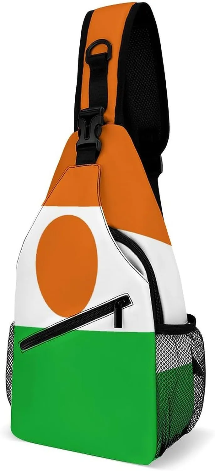 North Ossetia Flag Sling Bag Crossbody Chest Bag Shoulder Bag For Travel Hiking Cycling Camping