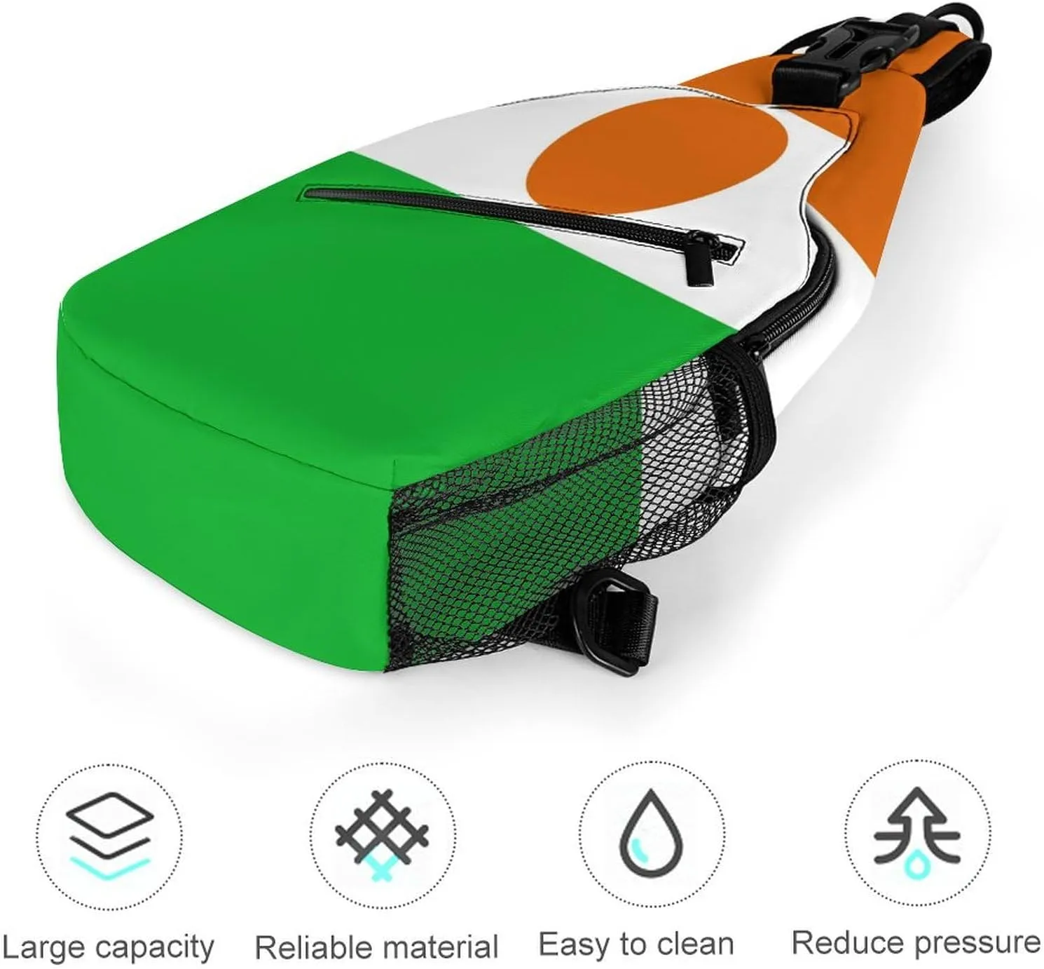 North Ossetia Flag Sling Bag Crossbody Chest Bag Shoulder Bag For Travel Hiking Cycling Camping
