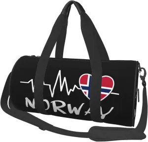 Norway Heartbeat Duffel Bag Gym Bag Travel Sports Tote Large Foldable Beach Swim Yoga3