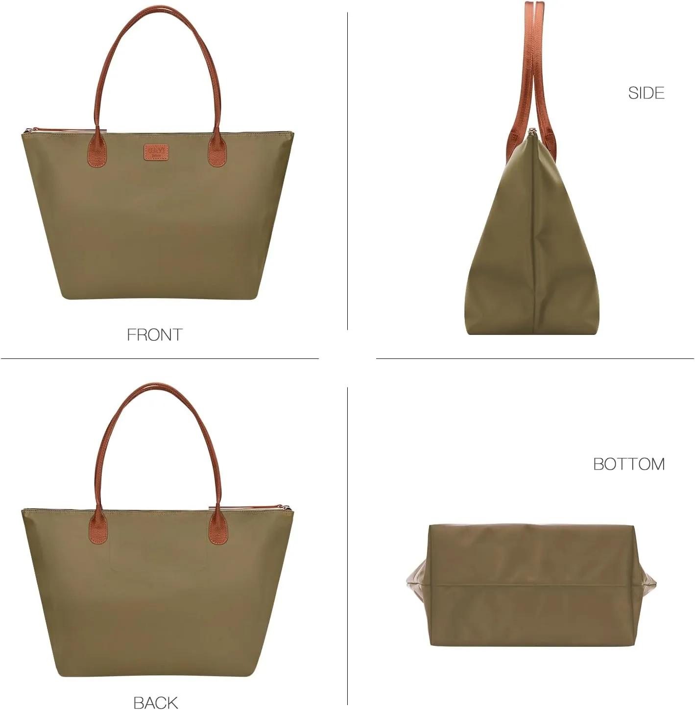 Nylon Tote Bag for Women, Large Foldable Weekend Hobo Purses for Women, Shoulder Tote Handbags with Zipper