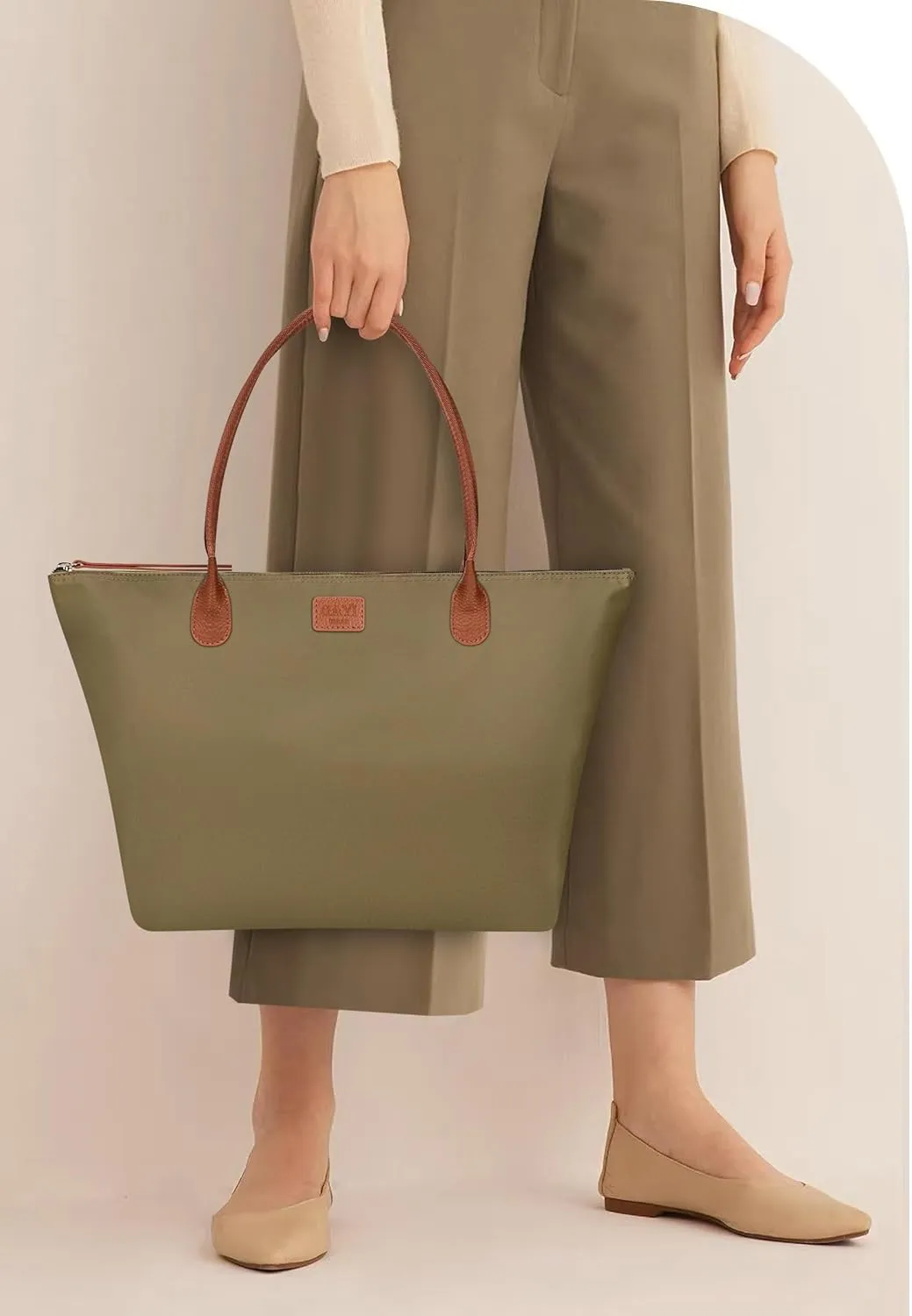 Nylon Tote Bag for Women, Large Foldable Weekend Hobo Purses for Women, Shoulder Tote Handbags with Zipper