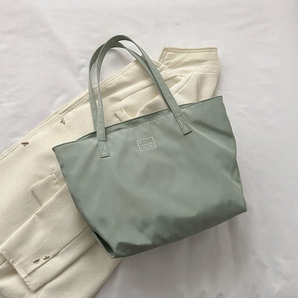 Nylon Tote Bag for Women Waterproof Shoulder Handbag with Zipper
