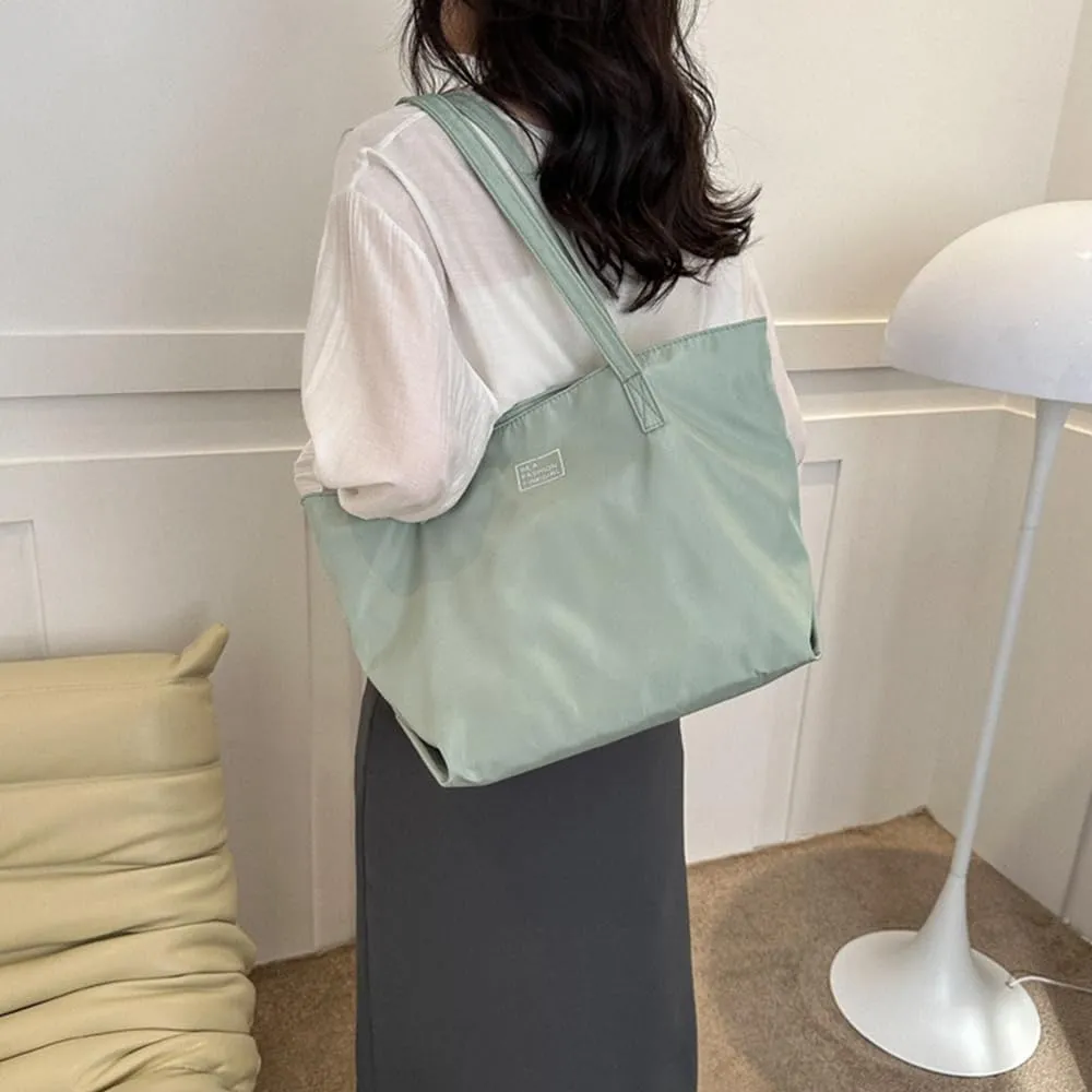 Nylon Tote Bag for Women Waterproof Shoulder Handbag with Zipper