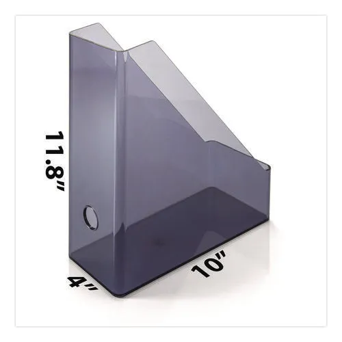 Officemate Recycled Plastic Magazine File, 4.3 x 10.3 x 12.2, Translucent Gray
