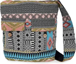 OMA Rasta Jamaican Messenger Sling Cross Body Bag Purse Woven Cotton - Premium Quality