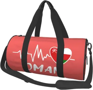 Oman Heartbeat Duffel Bag Gym Bag Travel Sports Tote Large Foldable Beach Swim Yoga6