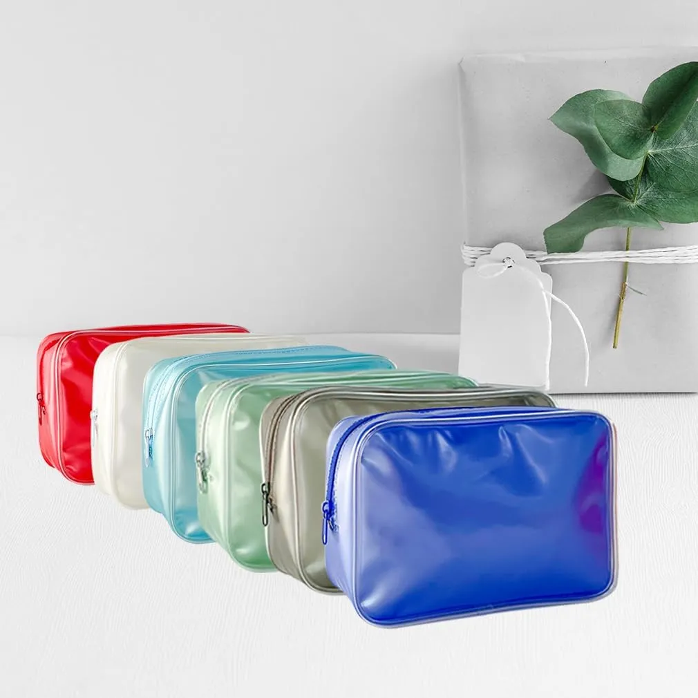 ONEART 6 Pcs Translucent Makeup Bag Small Portable Organizing Cosmetic Bag Travel Toiletry Carry Pouch with Zipper, Set 1