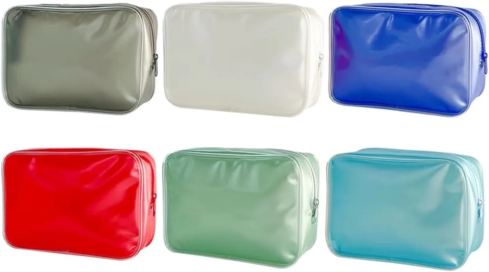 ONEART 6 Pcs Translucent Makeup Bag Small Portable Organizing Cosmetic Bag Travel Toiletry Carry Pouch with Zipper, Set 1