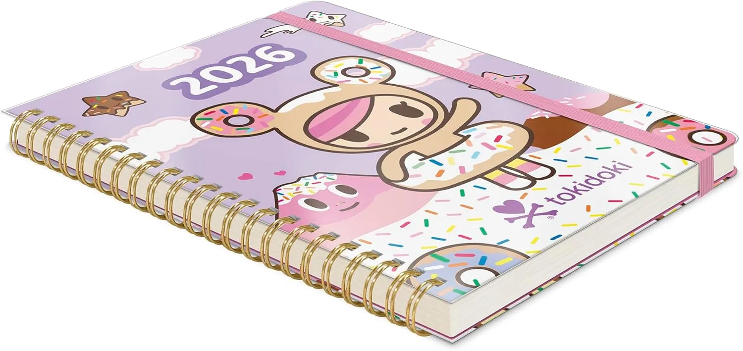 Orange Circle Studio Academic Planner 2026, Tokidoki, Deluxe Compact Flexi Planners, 17-Month Bound Weekly & Monthly Planner Organizer For School or Work, with Stickers & Notes Pages
