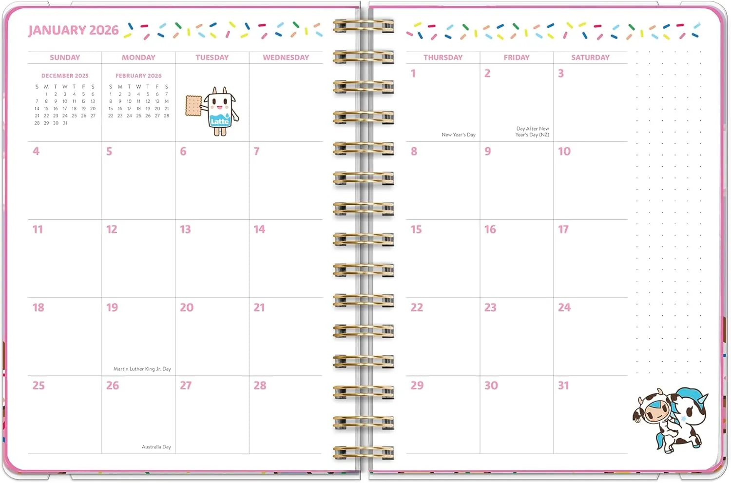Orange Circle Studio Academic Planner 2026, Tokidoki, Deluxe Compact Flexi Planners, 17-Month Bound Weekly & Monthly Planner Organizer For School or Work, with Stickers & Notes Pages