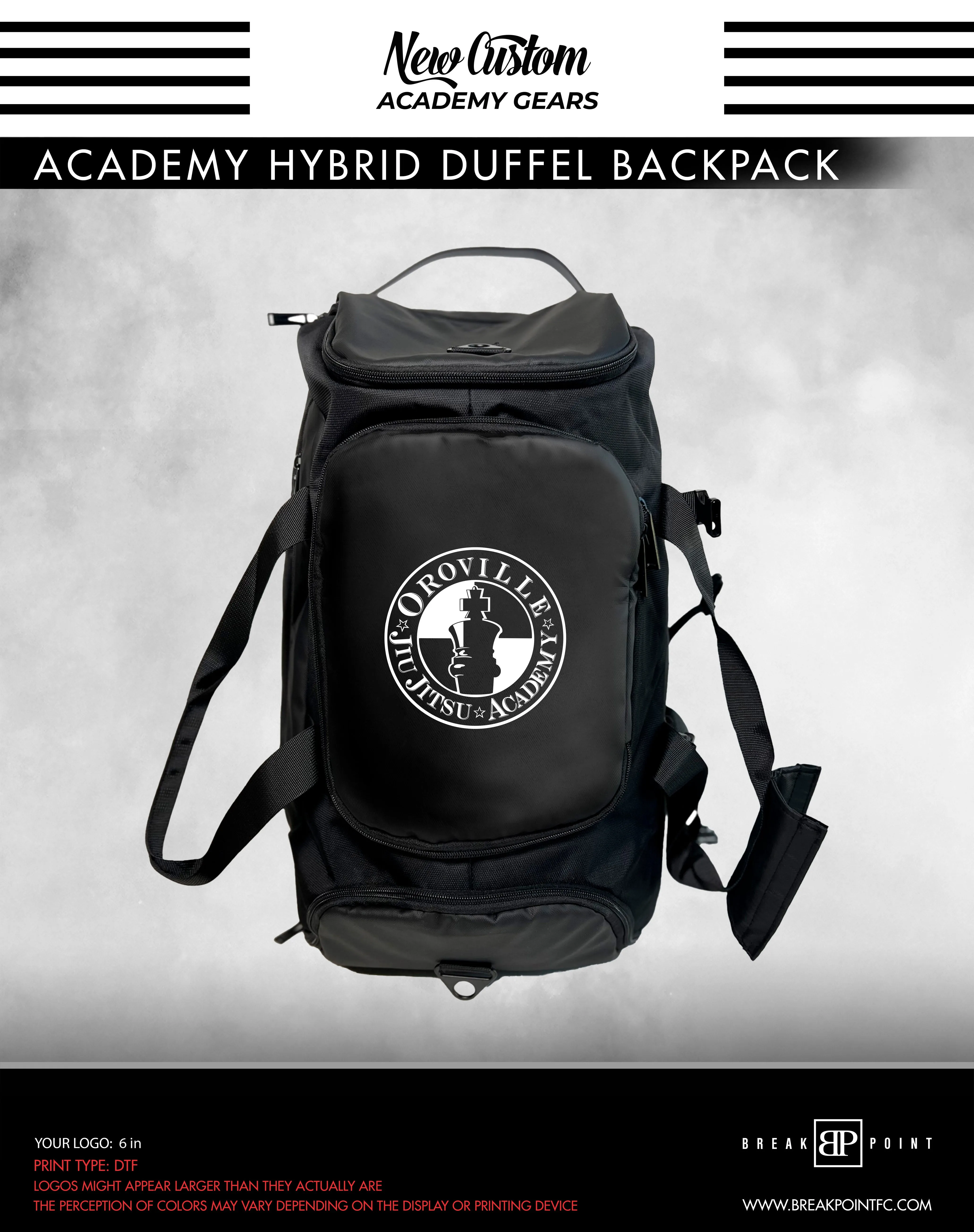 Oroville Jiu Jitsu Academy Hybrid Duffel Backpack #380 B