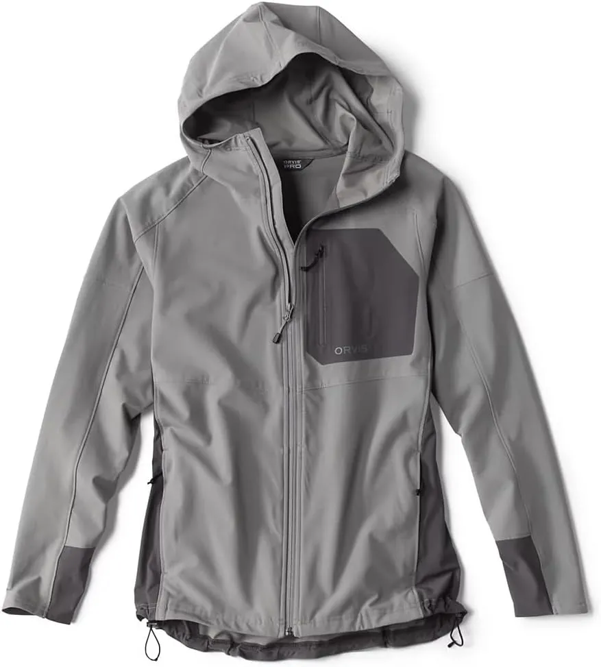 Orvis Pro LT Softshell Hoodie for Men - Athletic Shell Jacket with DWR Finish, Breathable, Full-Zip, Adjustable Hem, Pockets