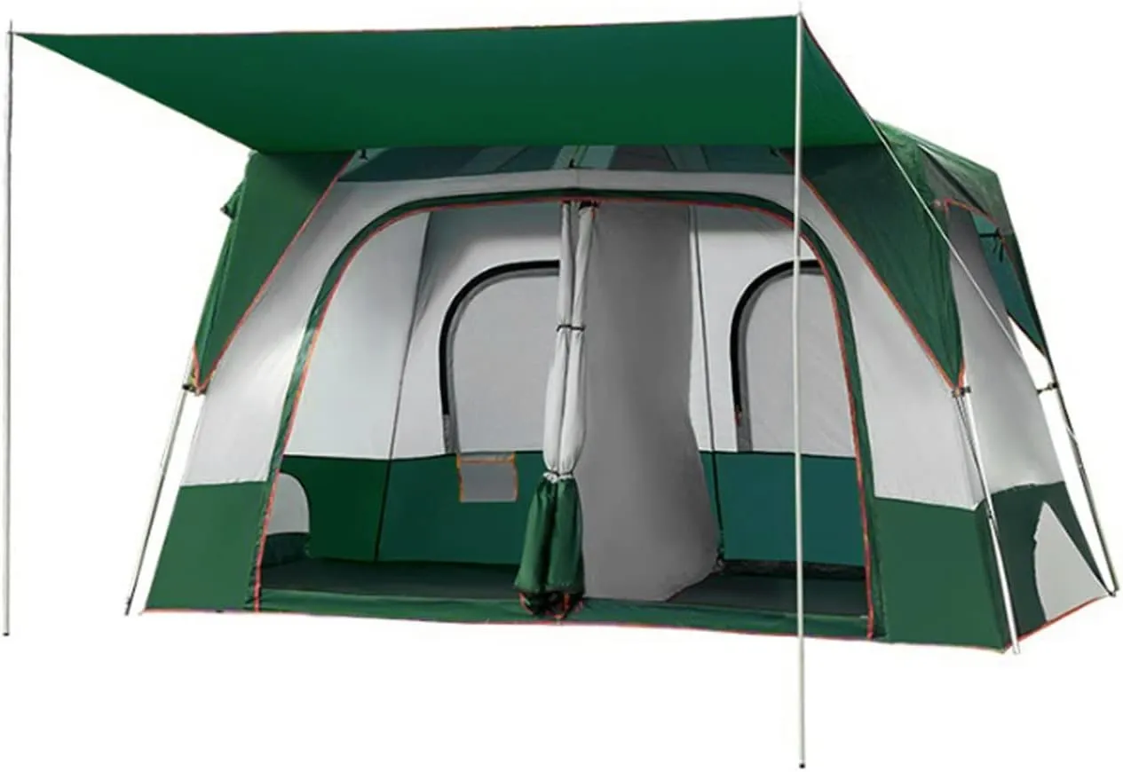 Outdoor Camping Tent Large Space Rainproof Breathable Two Rooms and One Living Room Family Tents Outdoor Tent for Camping Outdoor Mountaineering Trave
