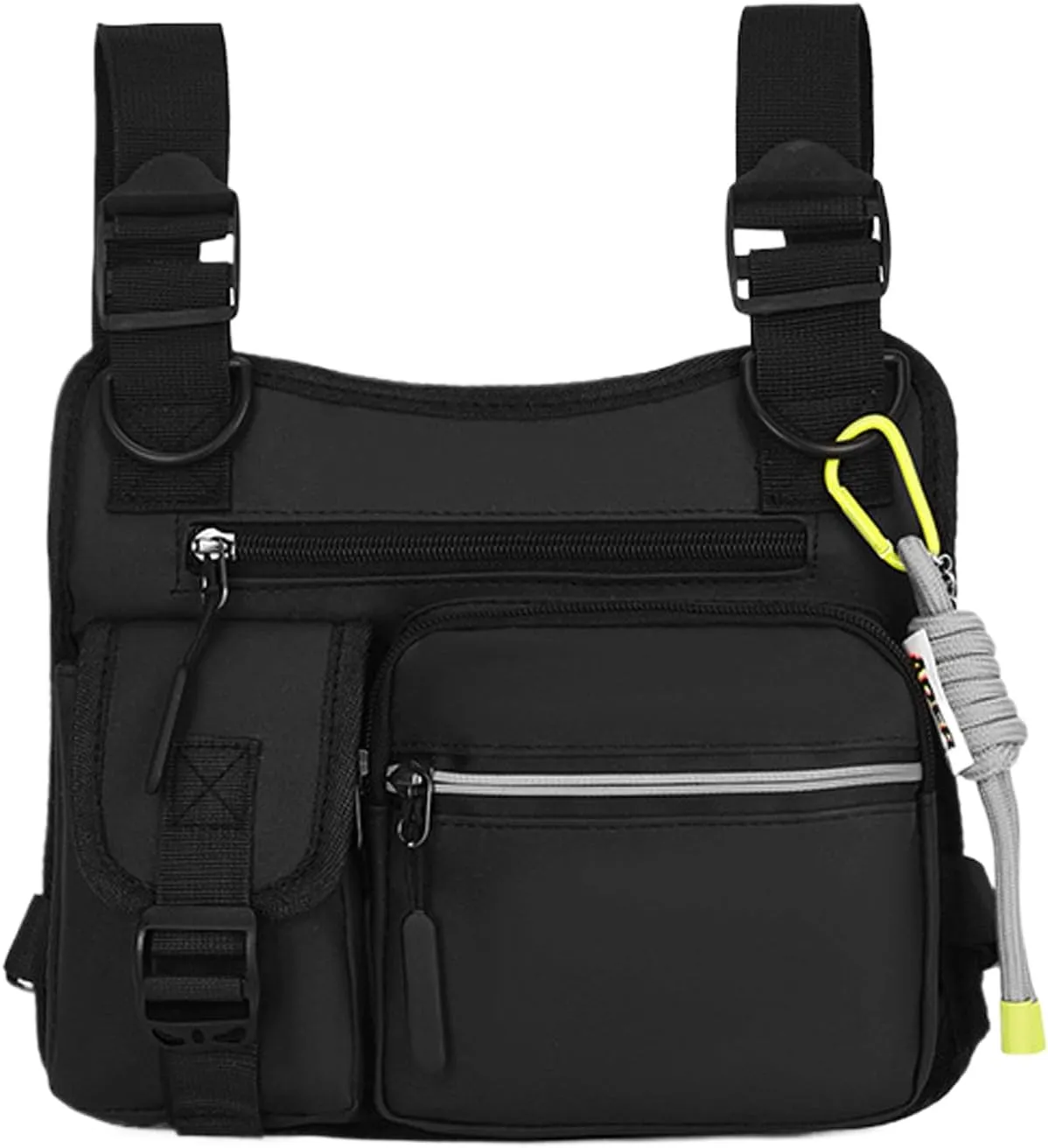 Outdoor Chest Bag for Men, Adjustable Multifunctional Chest Bag, 2025New Lightweight Hiking Climbing Bag with Fixing Strap (Black)