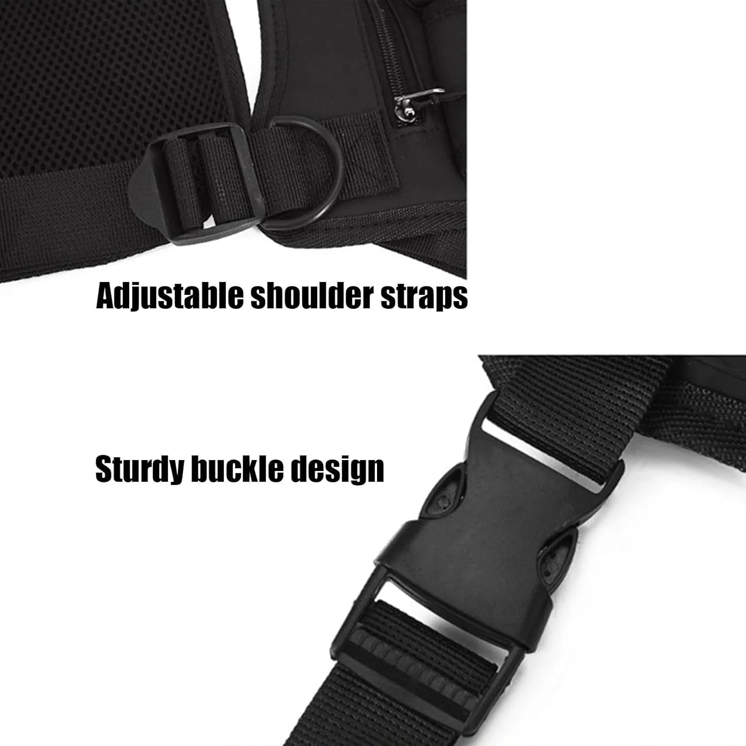 Outdoor Chest Bag for Men, Adjustable Multifunctional Chest Bag, 2025New Lightweight Hiking Climbing Bag with Fixing Strap (Black)