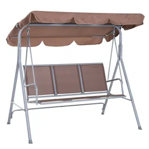 Outsunny 3-seater Patio Swing, Outdoor Swing Chair, A Frame Porch Swing With Canopy Garden Hammock G|Outsunny Cadre En Forme A 3 Places Exterieur Balancoire Jardin Hamac Porche Planeur Lit Fronde Siege