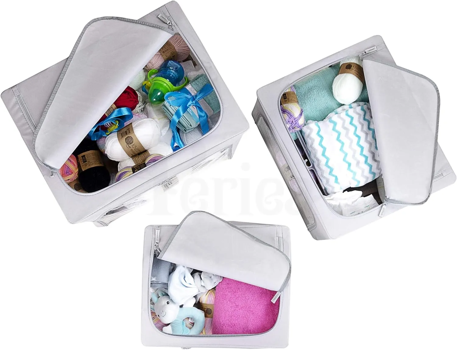 Oxford Cloth Steel Frame Storage Boxes - Under-Bed or in Closet - Pack of 2 Medium Organizers (Black Dots)