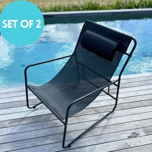 Palma Sling Chair - Set of 2 - Black