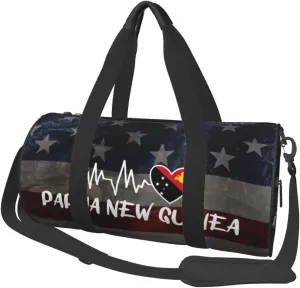Papua New Guinea Heartbeat Duffel Bag Gym Bag Travel Sports Tote Large Foldable Beach Swim Yoga4