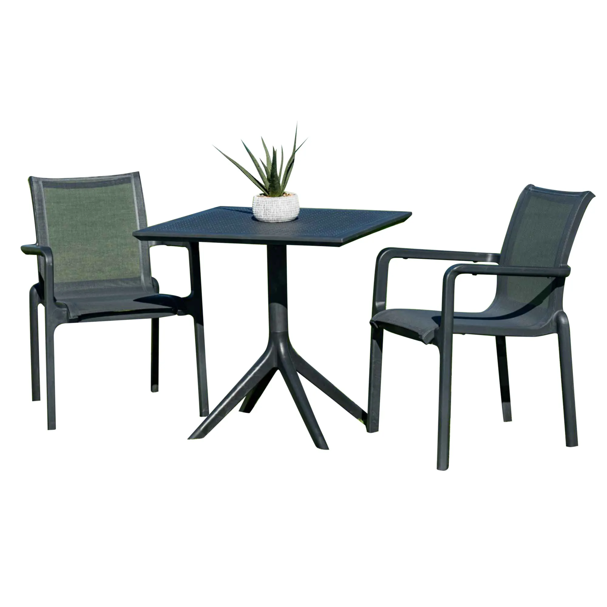 Paris Set of 2 Sling Armchairs - Anthracite
