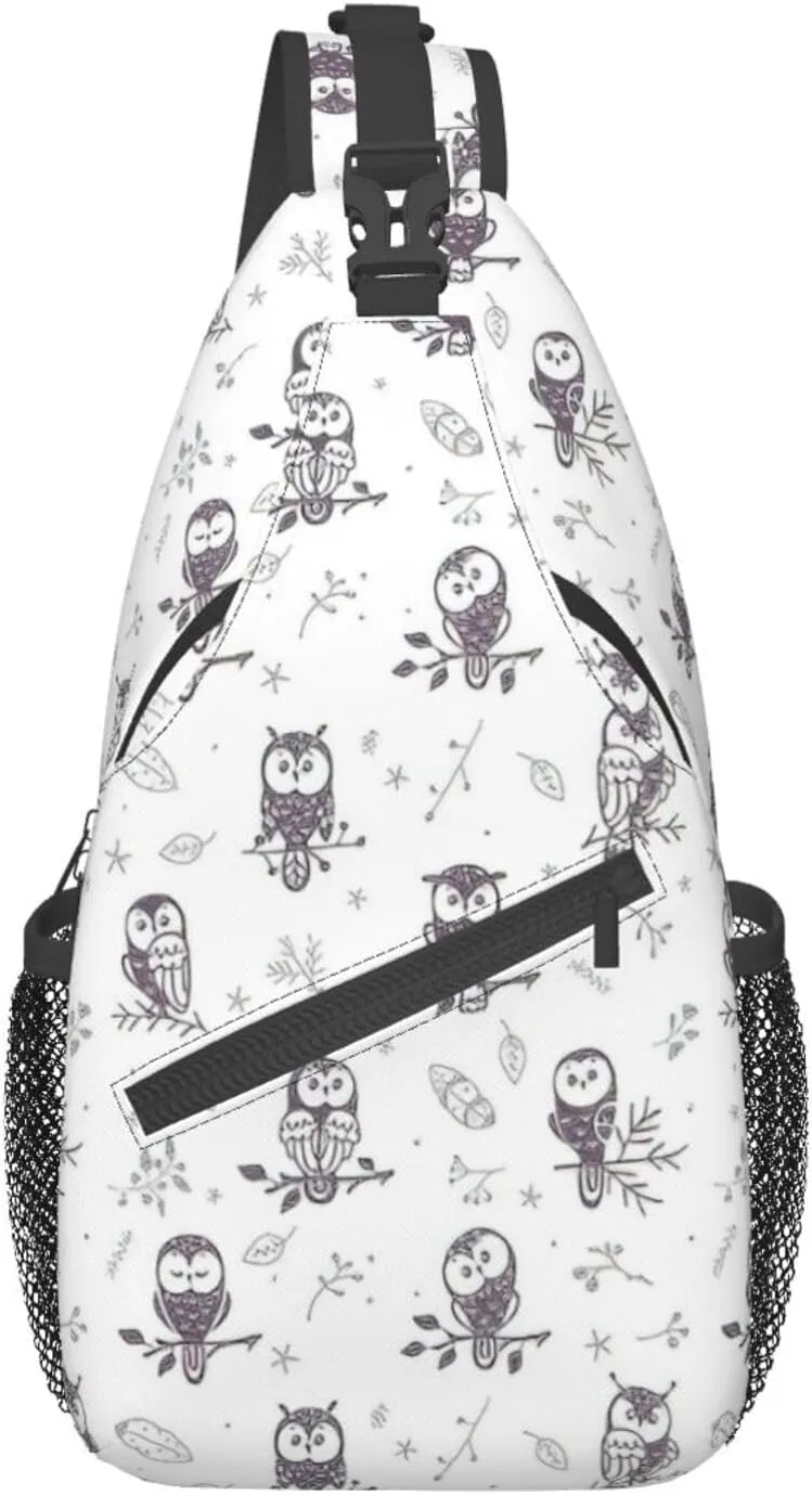 Parrots On Branches Print Crossbody Sling Backpack Sling Bag Travel Hiking Chest Bag Daypack