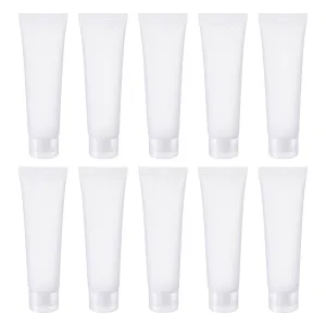 PATIKIL 100ml Squeeze Tube, 15 Pack Empty Cosmetic Tubes Plastic with Flip Lid for Travel Household, Translucent Frosted