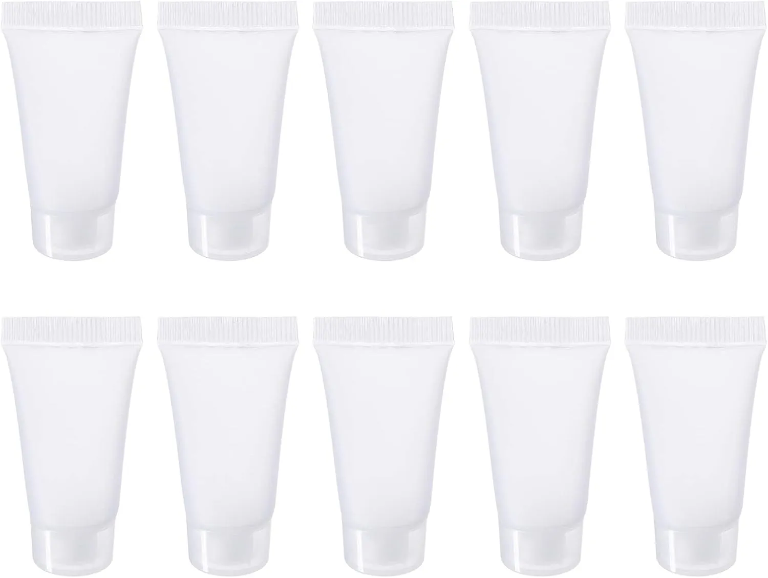 PATIKIL 5ml Squeeze Tube, 50 Pack Empty Cosmetic Tubes Plastic with Flip Lid for Travel Household, Translucent Frosted