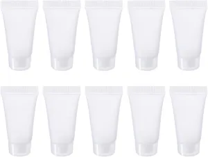 PATIKIL 5ml Squeeze Tube, 50 Pack Empty Cosmetic Tubes Plastic with Flip Lid for Travel Household, Translucent Frosted