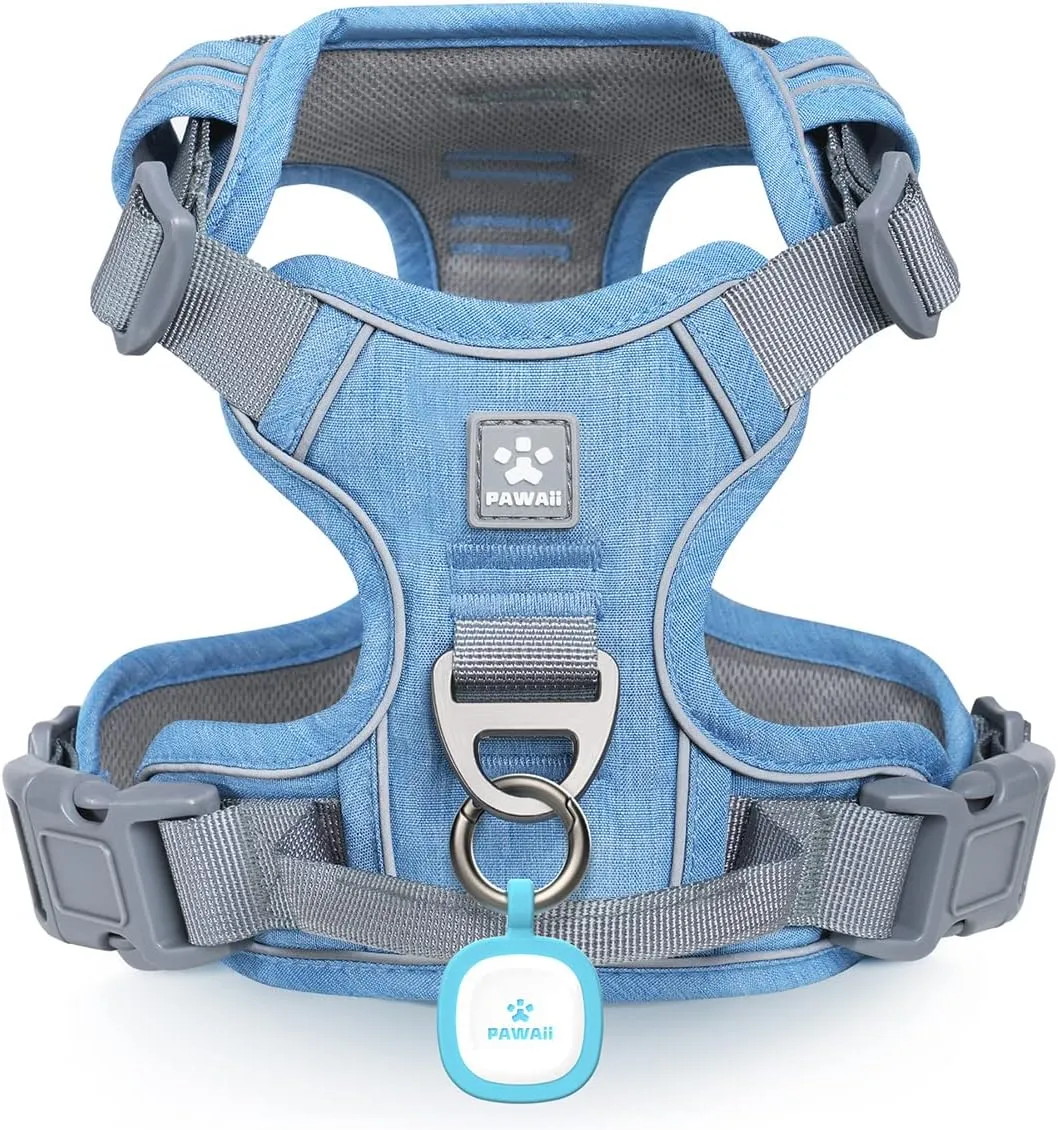 Pawaii Dog Harness for Small Dogs No Pull, No Pull Dog Harness with Pet ID Tag, No Choke Front Clip Harness Dog, Adjustable Soft Padded Pet Vest with Easy Control Handle