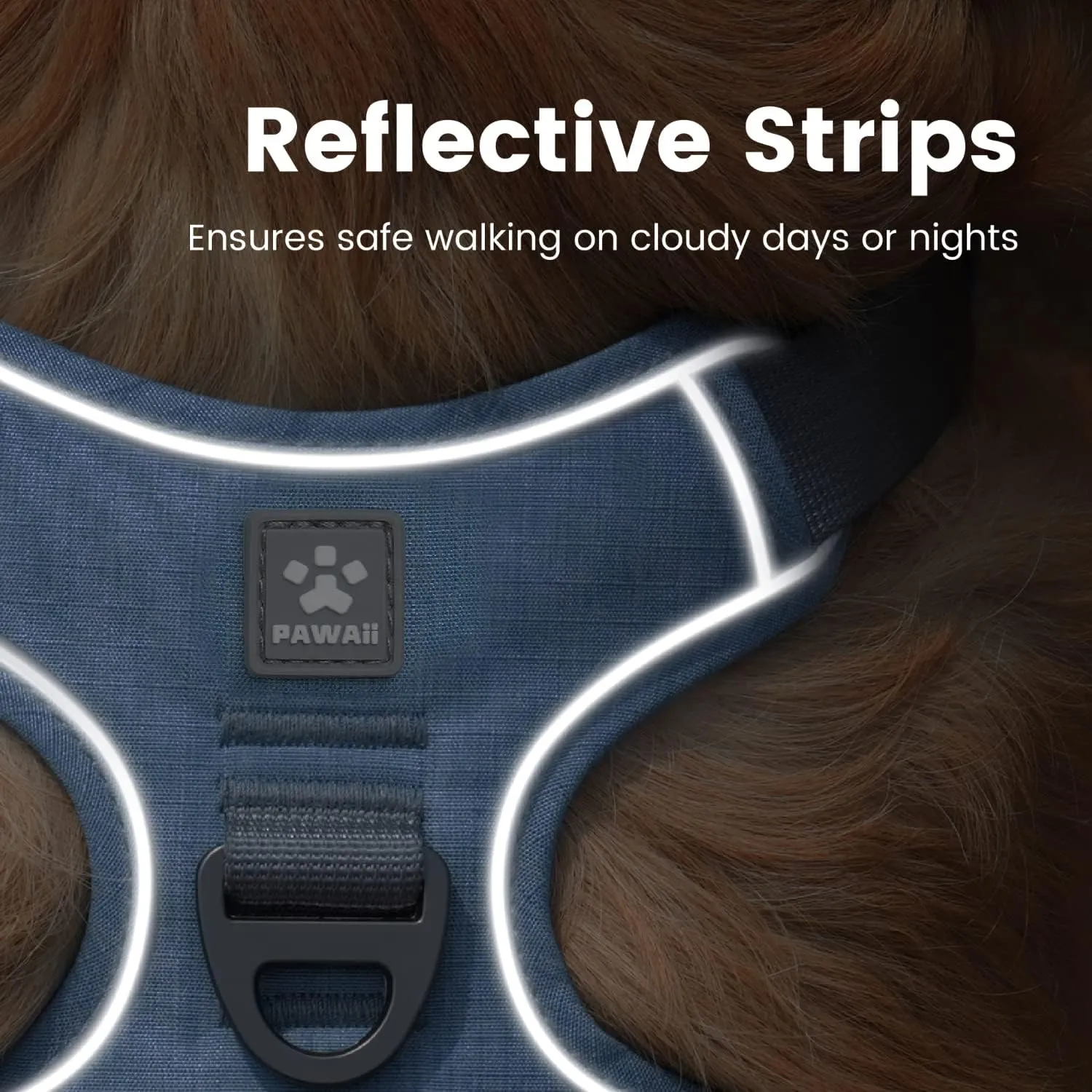 Pawaii Dog Harness for Small Dogs No Pull, No Pull Dog Harness with Pet ID Tag, No Choke Front Clip Harness Dog, Adjustable Soft Padded Pet Vest with Easy Control Handle
