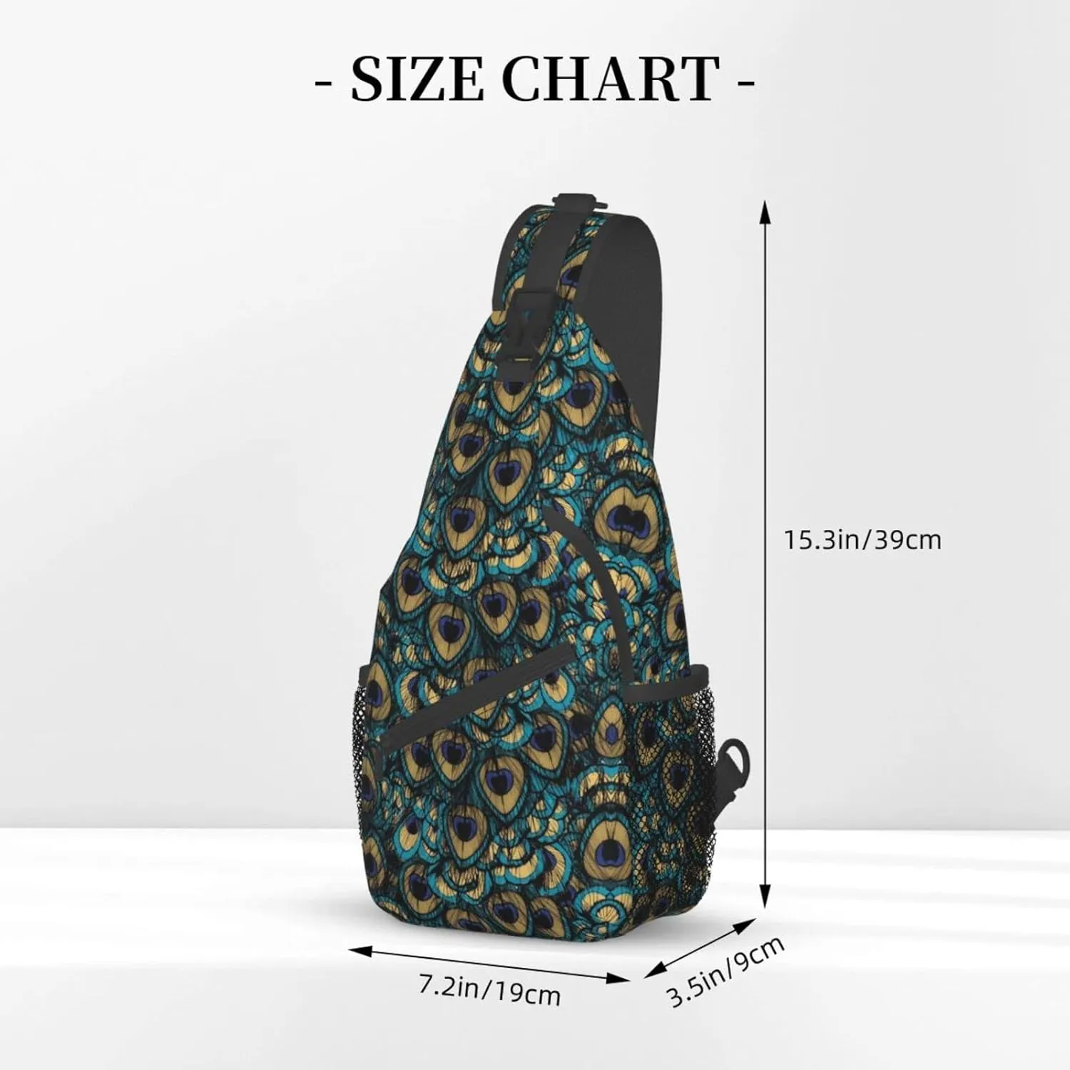 Peacock Crossbody Bag Women Shoulder Bag Backpack Cute Sling Bag Chest Casual Daypack Feather Bag Outdoor