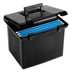 Pendaflex® Portable File Boxes, Letter Files, 13.88" X 14" X 11.13", Black