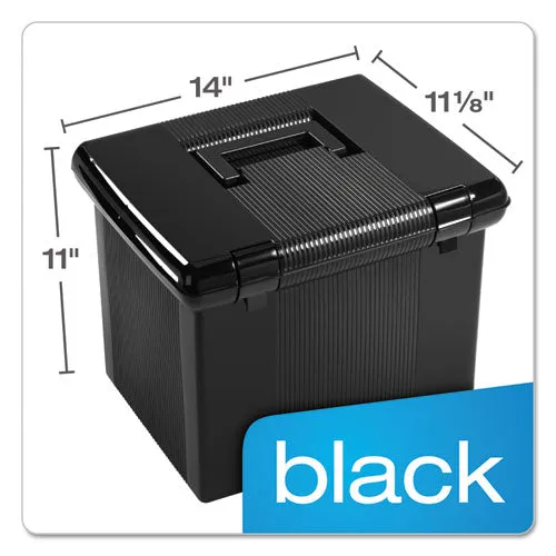 Pendaflex® Portable File Boxes, Letter Files, 13.88" X 14" X 11.13", Black