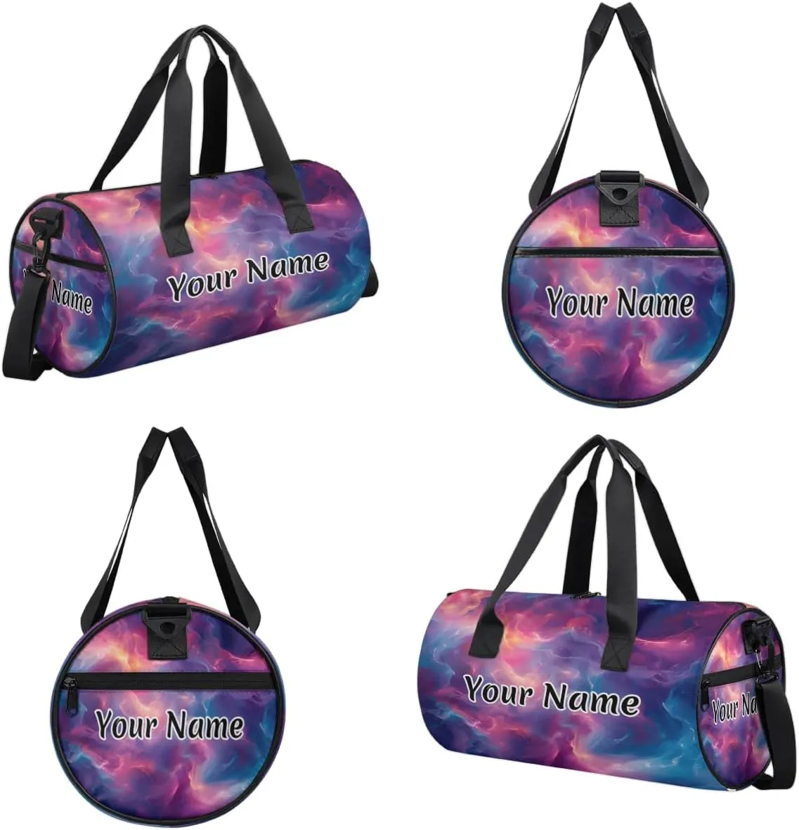 Personalized Duffel Bag for Women, Custom Liquid Texture Gym Bag for Sports, Waterproof Dance Bag with Name, Lightweight Carryon Gym Bag, Rainbow