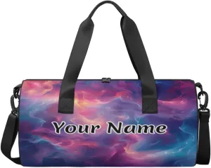 Personalized Duffel Bag for Women, Custom Liquid Texture Gym Bag for Sports, Waterproof Dance Bag with Name, Lightweight Carryon Gym Bag, Rainbow